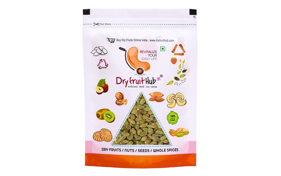 Dryfruit Hub Green Raisins    Pack  250 grams